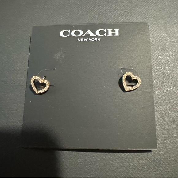 Coach Gold-Tone Heart Earrings - Picture 1 of 2
